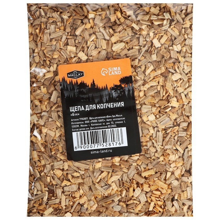 Щепа для копчения «Бук», 210±30 г, Maclay