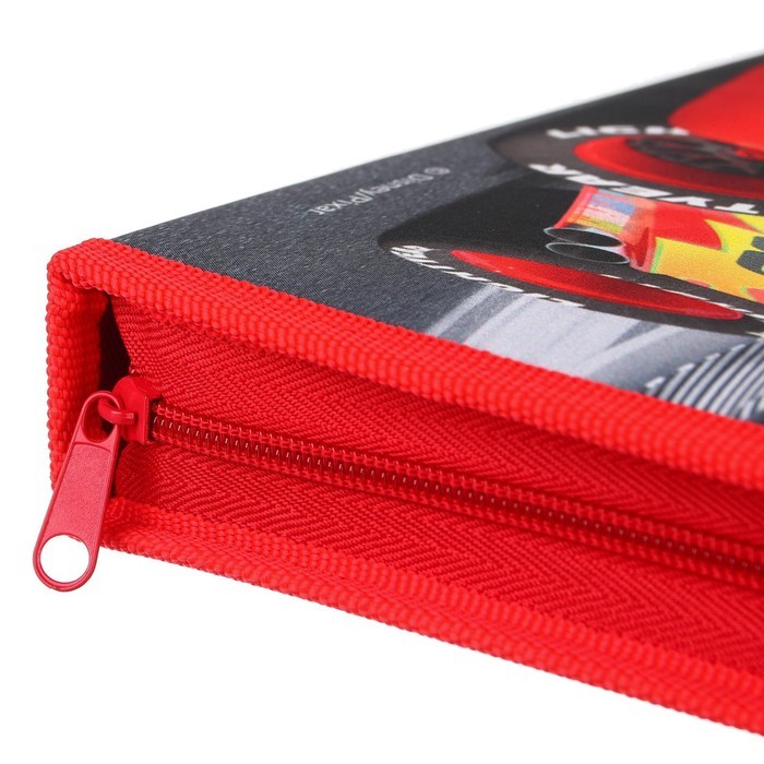 Папка для труда А4 с пеналом, на молнии, текстиль, «Тачки»