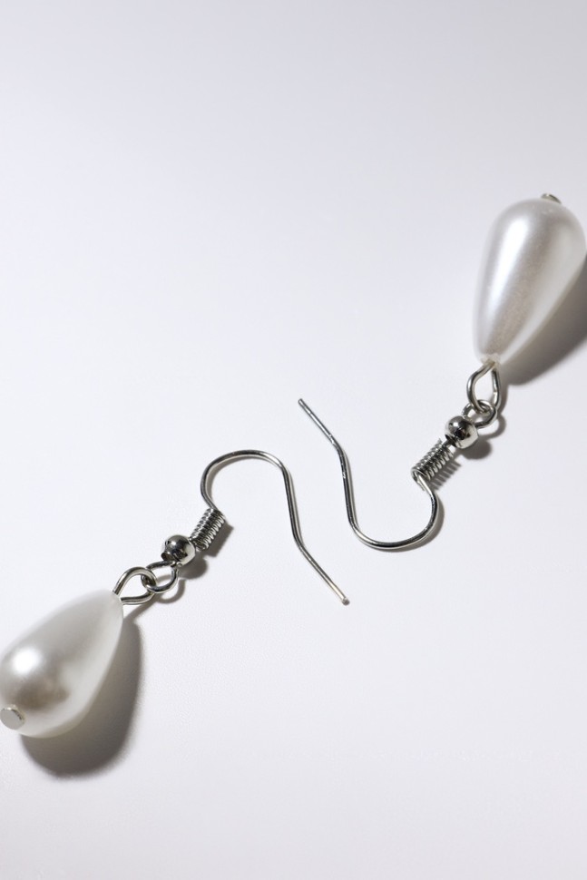 Набор 2 предмета: серьги, бусы «Жемчужная нить», цвет белый в серебре, 45 см