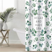 Штора для ванной водоотталкивающая Этель «Eucalyptus», 145×180 см, цвет белый, ткань оксфорд, 210гр/м2