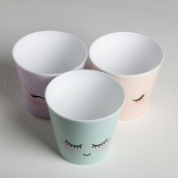 Набор кашпо для цветов 3 в 1 «Милые глазки», 0.8 л, 11×12 см