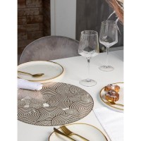 Салфетка сервировочная на стол «Гипноз», d=38 см, цвет серебро