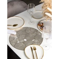 Салфетка сервировочная на стол «Гипноз», d=38 см, цвет серебро