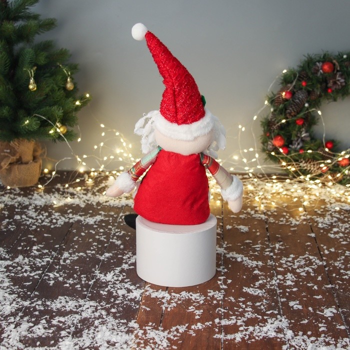 Мягкая игрушка "Дед Мороз с ремешком, длинные ножки" 58х20 см, красный