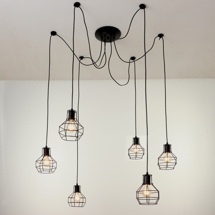 Светильник 2542/6 E27 40Вт черный