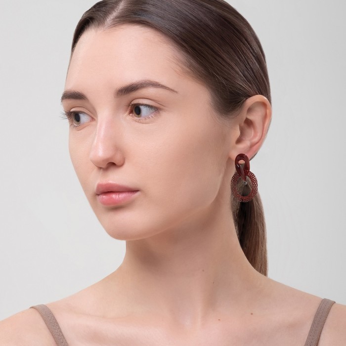 Серьги ассорти «Бесконечность» переплетение, цвет красный