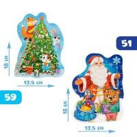 Фигурные пазлы 2 в 1 «Новогодние подарки», 51 и 59 деталей