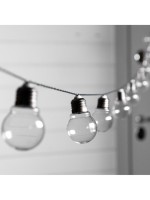 Гирлянда «Нить», 2.7 м, с насадками в виде ламп, IP44, 10 LED, 8 режимов, солнечная батарея, тёмная нить, свечение тёплое белое