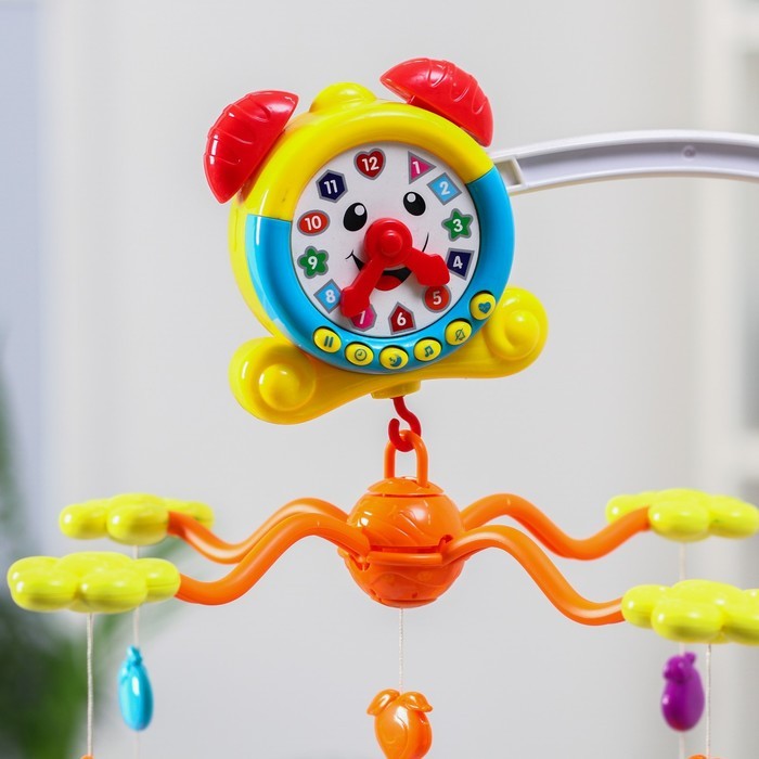 Мобиль музыкальный «Часики», на  батарейках, цвет МИКС