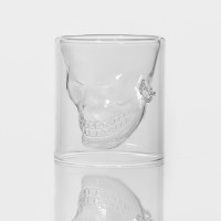 Стакан Magistro «Череп», 250 мл, 9×10 см, с двойными стенками, стекло, прозрачный