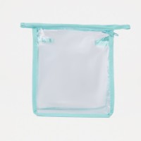 Косметичка на молнии маленькая, прозрачная/зелёная