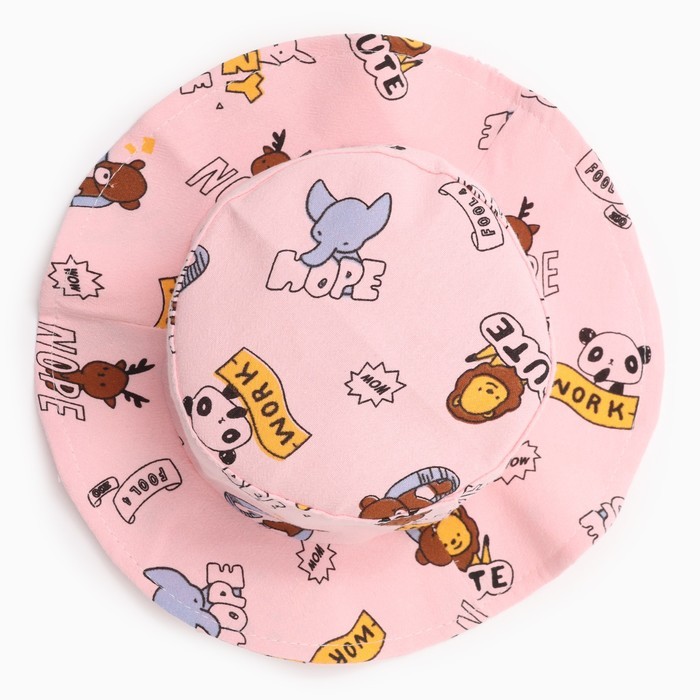 Панама детская "Зверушки" MINAKU, цв,розовый , р-р 50