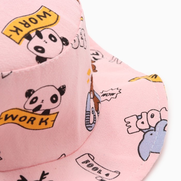 Панама детская "Зверушки" MINAKU, цв,розовый , р-р 50