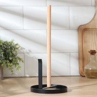 Подставка под бумажные полотенца Доляна «Эстетика», 13,5×13,5×29,5 см, цвет чёрный