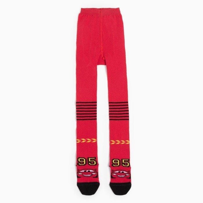 Колготки детские «Тачки», рост 116-122 см, цвет красный