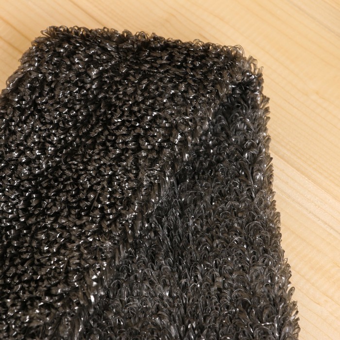 Мочалка банная мужская с ручками «Пояс», 60 см без ручек, черная