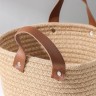Корзина для хранения Доляна «Айко», плетёная, ручной работы, с ручками, 21.5×21.5×16.5 см, бежевая