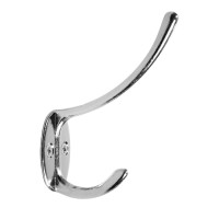 Крючок мебельный ТУНДРА TKd=014, двухрожковый, хром, 10 шт. TMP