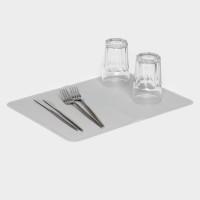 Коврик для сушки посуды Доляна «Шилдон», силикон, 39.5×30×0.1 см, серый