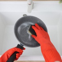 Перчатки хозяйственные Доляна, размер S, длинные манжеты, латексные, красные