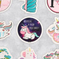 Наклейки-стикеры «Единорожки», 7×7 см, набор 10 шт.
