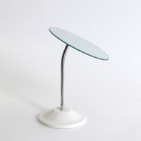 Зеркало настольное, на гибкой ножке, d зеркальной поверхности 15 см, цвет белый