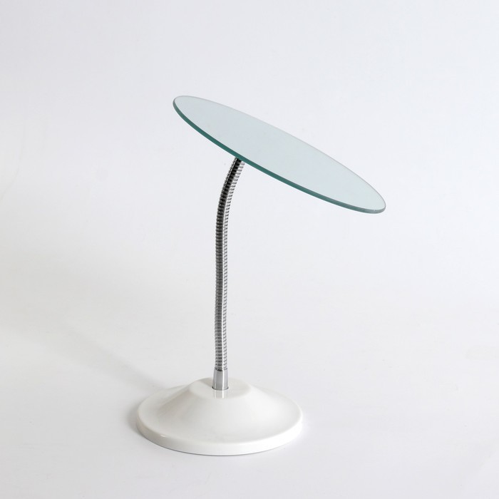 Зеркало настольное, на гибкой ножке, d зеркальной поверхности 15 см, цвет белый