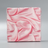 Коробка для печенья, кондитерская упаковка с PVC крышкой, «Шёлковая любовь», 21 х 21 х 3 см