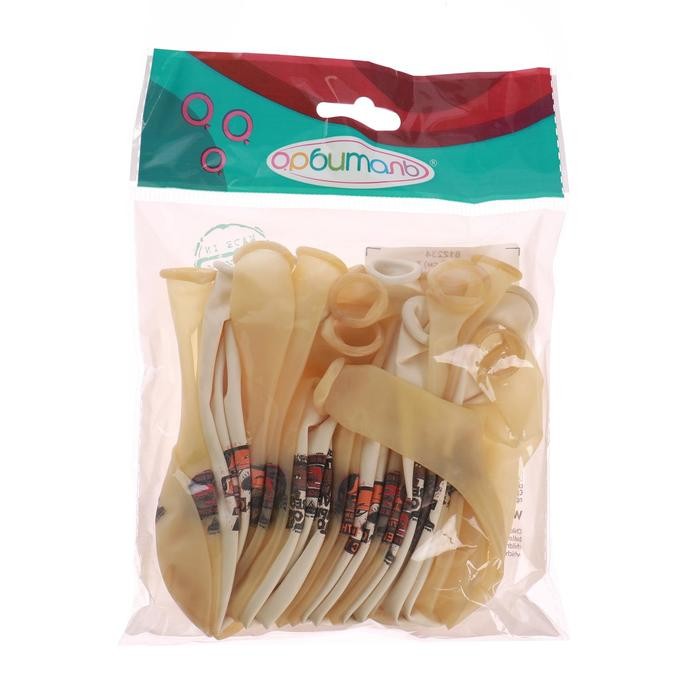 Шар латексный 12" «Тачки. С днём рождения!», пастель, кристалл, 1-сторонний, набор 25 шт., МИКС