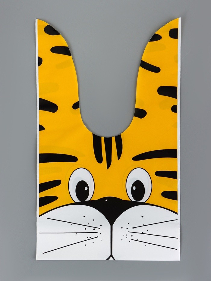 Пакет полиэтиленовый подарочный с ушками «Тигр», 13×23 см Пакет полиэтиленовый подарочный с ушками «Тигр», 13×23 см