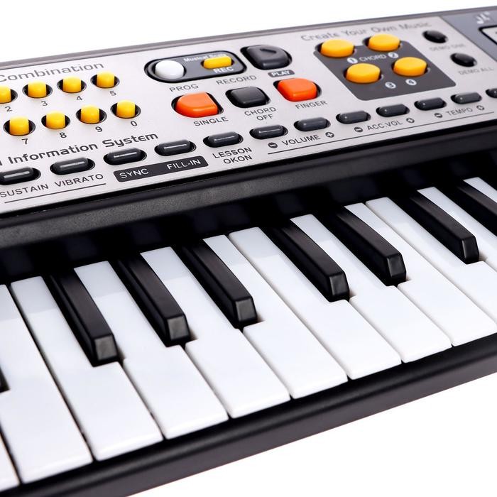 Синтезатор детский с микрофоном «Музыкальный взрыв», 49 клавиш, работает сети и от батареек