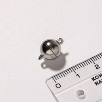 Замок-концевик магнитный 16×10 мм, петель=1,2 мм, шарик, цвет серебро