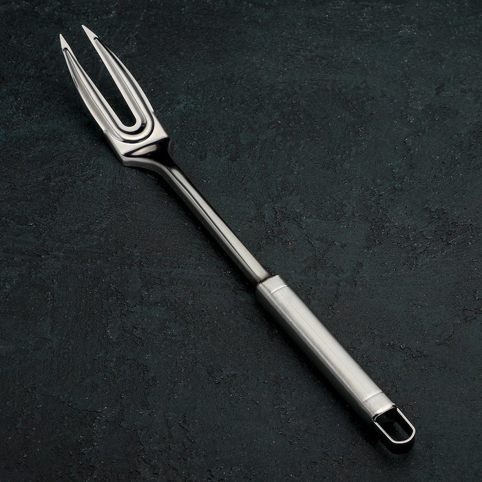 Вилка для мяса Доляна «Основа», h=36 cм, цвет серебряный