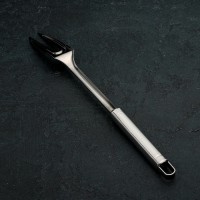 Вилка для мяса Доляна «Основа», h=36 cм, цвет серебряный