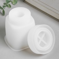 Молд силикон "Баночка квадратная" с крышкой 7,5х7,5х10,4 см