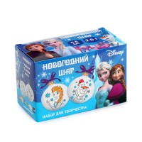 Ёлочные шары под раскраску на новый год «Эльза и Олаф», d=5.5 см, 2 шт, краски, набор для творчества, Холодное Сердце