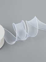 Лента капроновая «Волна», с блеском, 40 мм, 10±1 м, белая №29