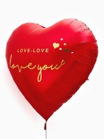 Воздушный шар фольгированный 63" «Сердце», красный