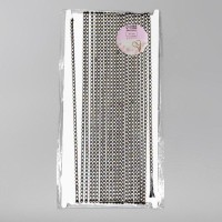 Стразы на нитях, с голографией, 4 мм, 9 ± 1 м, цвет чёрный