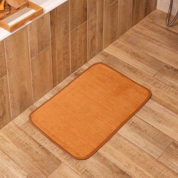 Коврик для ванной «Этель» Basic, 40×60 см, светло-коричневый