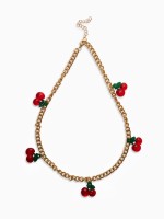 Цепь с подвесами «Вишня», цветная в золоте