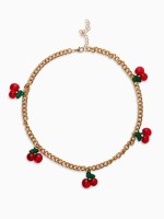 Цепь с подвесами «Вишня», цветная в золоте