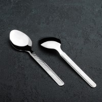 Набор ложек столовых «Крапинка», h=18 см, 12 шт, цвет серебряный