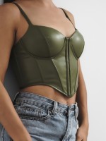 Корсет женский кожаный MIST, размер 42-44, хаки