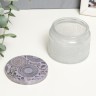 Банка для свечей стекло с крышкой "Цветочная" белая, круглая 5х7х7 см