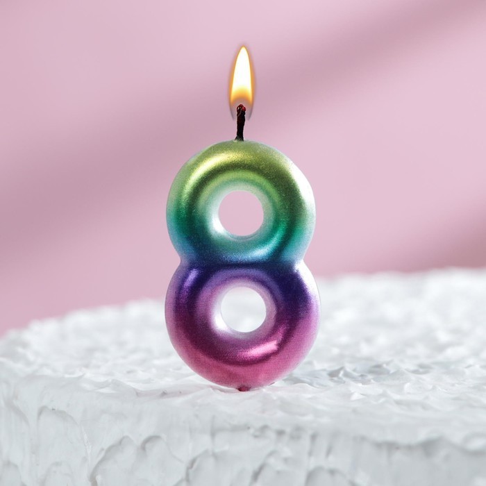 Свеча в торт «Цифра 8», 5.5 см