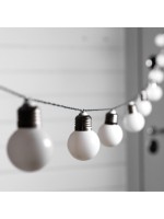 Гирлянда «Нить», 2.7 м, с насадками в виде белых шаров, IP44, 10 LED, 8 режимов, солнечная батарея, тёмная нить, свечение тёплое белое