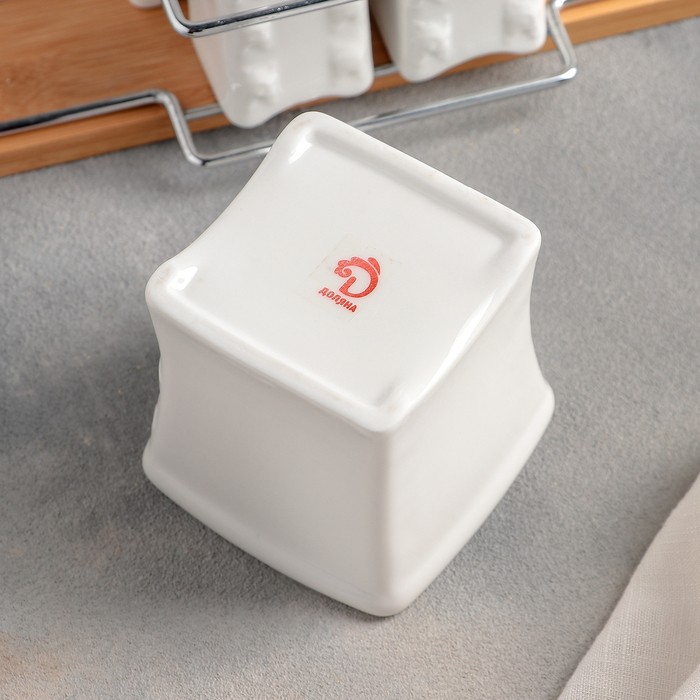 Набор для специй и соусов Доляна «Венеция», 6 предметов: солонка 100 мл, банка 200 мл, бутыль 200 мл