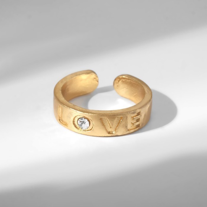 Кольцо LOVE, цвет серебро, безразмерное