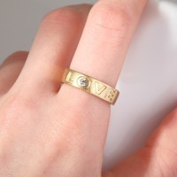 Кольцо LOVE, цвет серебро, безразмерное